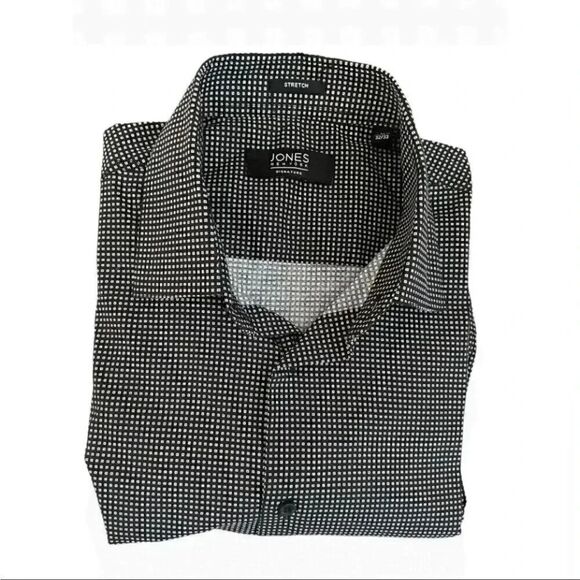Jones New York Men's Slim-Fit Performance Stretch Cooling Tech Dress Shirt SZ M - Picture 2 of 10